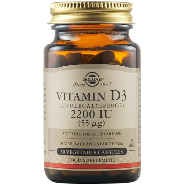 Vitamina D3 2200UI, 50 capsule, Solgar