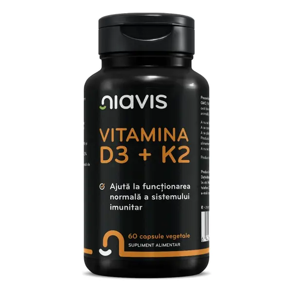 Vitamina D3 + K2 60cps, Niavis