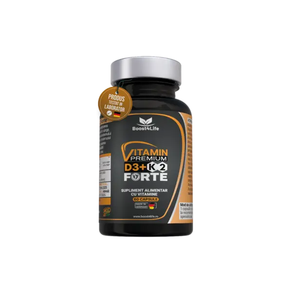 Vitamina D3+K2 Premium Forte 5000 UI, 60 capsule moi, Boost4Life