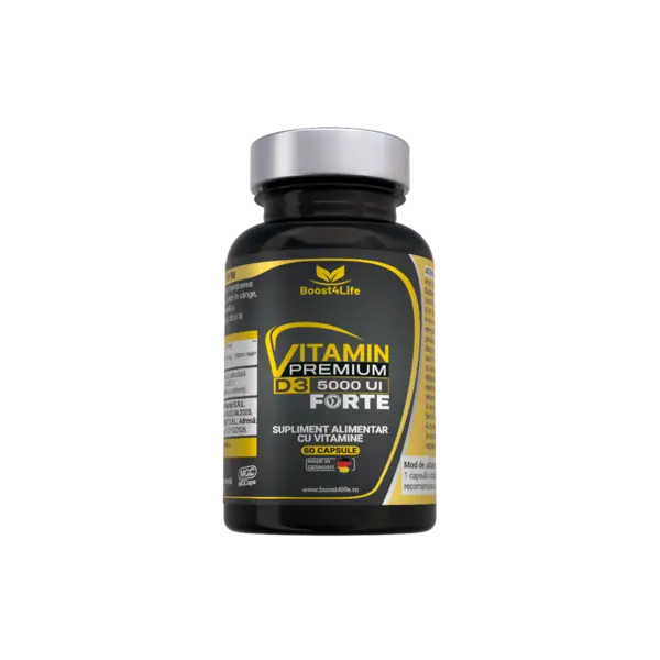 Vitamina D3 Premium Forte 5000 UI, 60 capsule moi, Boost4Life