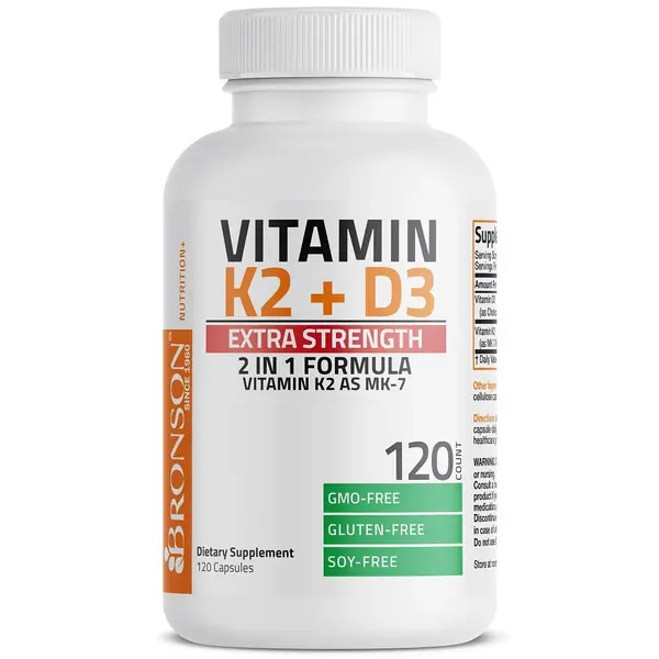 Vitamina K2 90mcg + Vitamina D3 5000UI, 120 capsule, Bronson Laboratories