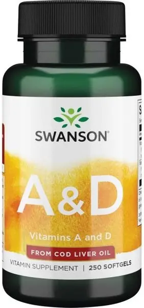 Vitamins A & D, 250 capsule moi, Swanson