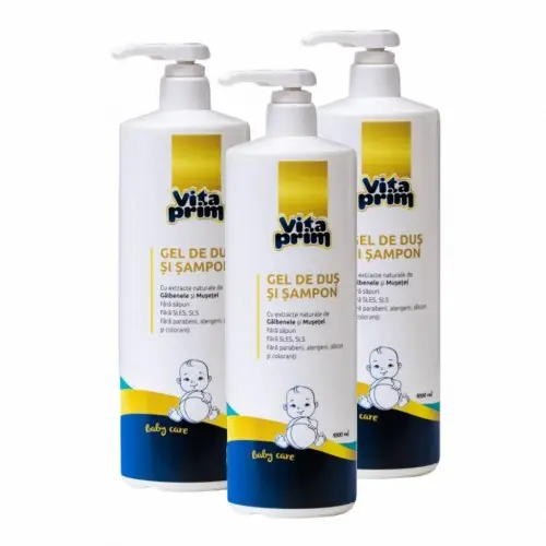 Vitaprim Baby Care Gel de dus si sampon 1L (pachet 3 buc) Zephyr Labs