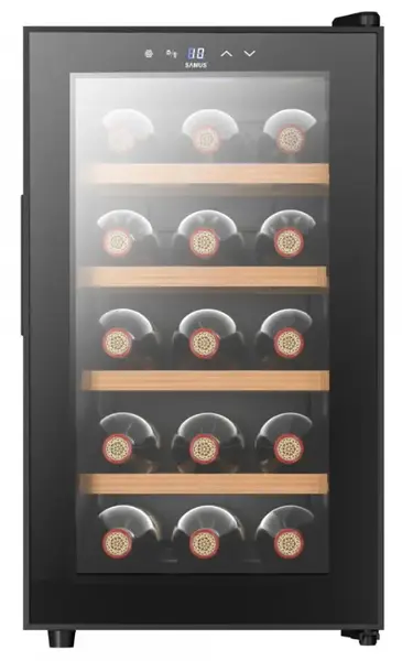 Vitrina de vinuri Samus SRV50LM15, 48 L, Capacitate 15 sticle, Clasa F (Negru)