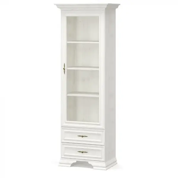 Vitrina IRYS, 1 usa, 2 sertare, geam, pin anderson, 70,3x43x197,6 cm