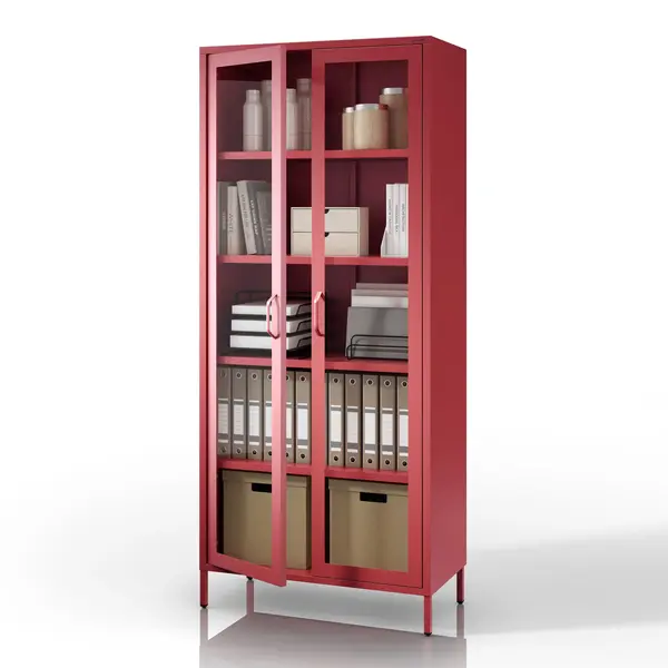 Vitrina living ANGELO 800 x 1850 x 450 mm, Modern: rosie Vitrină living ANGELO 800 x 1850 x 450 mm, Modern: roșie