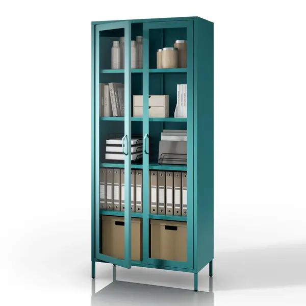 Vitrina living ANGELO 800 x 1850 x 450 mm, Modern: verde marin Vitrină living ANGELO 800 x 1850 x 450 mm, Modern: verde marin