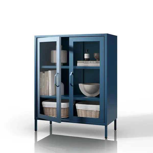 Vitrina living GINA, 800 x 1015 x 400 mm, Modern: albastru inchis Vitrină living GINA, 800 x 1015 x 400 mm, Modern: albastru închis