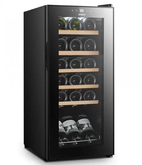 Vitrina pentru vinuri Samus SRV55LMC (18), 5 Rafturi, 50 L, Afisaj Electronic (Negru)