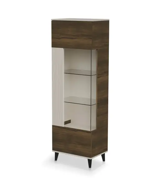 Vitrina Random 2 W-1 casmir/nuc/negru H182 cm