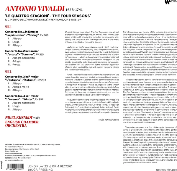 Vivaldi: The Four Seasons - Vinyl | Nigel Kennedy, English Chamber Orchestra