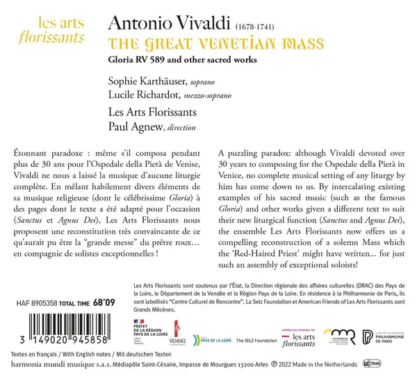 Vivaldi: The Great Venetian Mass | Antonio Vivaldi, Les Arts Florissants, Paul Agnew