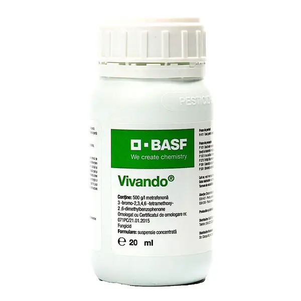 Vivando 20 ml, fungicid sistemic, BASF, fainare (vita de vie), rezistenta ridicata la spalare, sigur pentru albine, interval scurt pana la recoltare, nu afecteaza fermentatia - Default Title