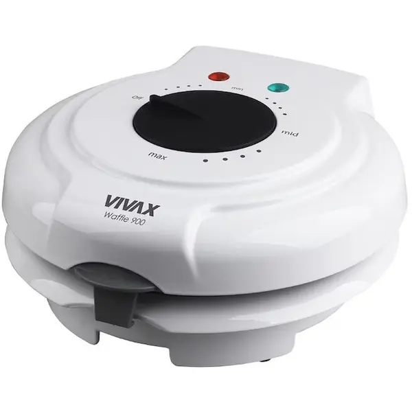 VIVAX Aparat de facut vaffle -gofre Vivax WM-900WH, 900W, 5 forme, termostat, indicator luminos, invelis antiaderent, protectie supraincalzire, Alb