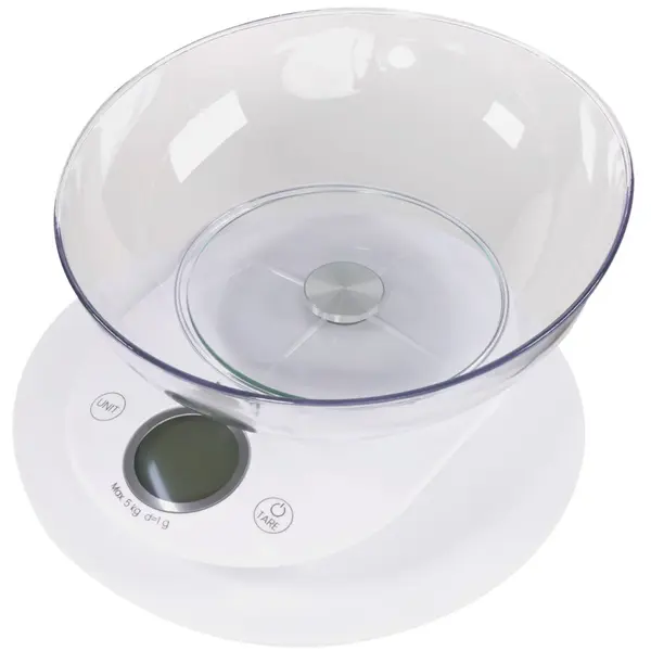 VIVAX Cantar de bucatarie Vivax KS-505BW, Ecran digital, 5 Kg, Bol Sticla, Alb