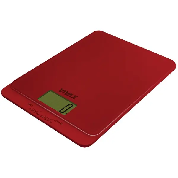 VIVAX Cantar de bucatarie Vivax KS-505R, Ecran digital, 5 Kg, Sticla, Rosu