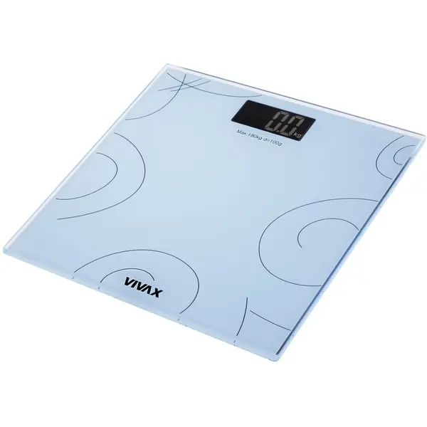 VIVAX Cantar pentru baie Vivax PS-158W, 180 Kg, Sticla Albastra