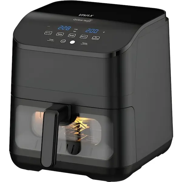 VIVAX Friteuza cu aer cald Vivax DFA-617DB, 1500W, 6L, temperatura reglabila pana la 200°C, cronometru, tava antiaderenta, protectie la supraincalzire, Negru