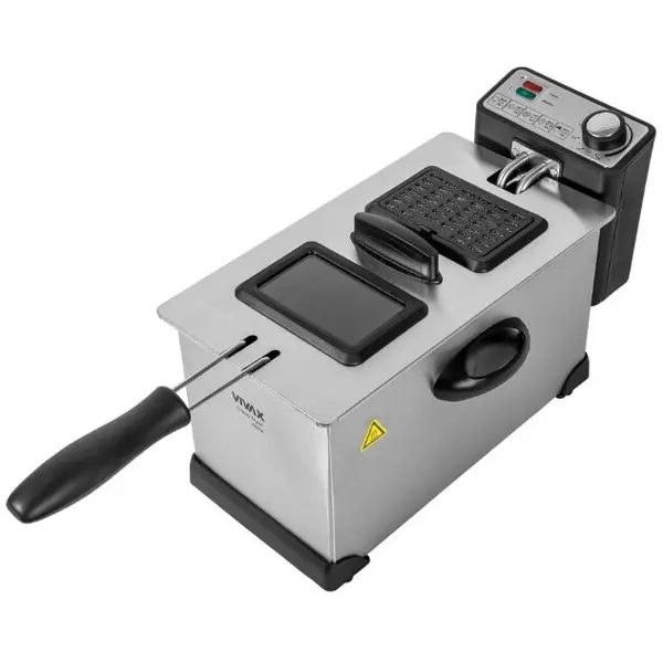 VIVAX Friteuza cu ulei, VIVAX DF-2003SS, capacitate 3 l, putere 2000 W, Inox, Argintiu