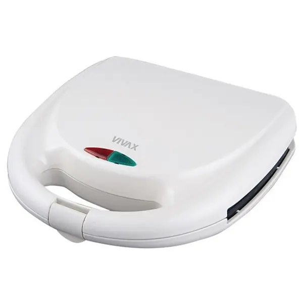 VIVAX Sandwich maker Vivax TS-7503WH, 750 W, placi neaderente, termostat, Alb