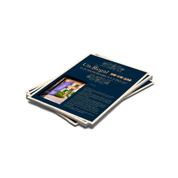 Volantă A5 – tipar policromie față, hârtie preprint 80 g/mp Volantă A5 – tipar policromie față, hârtie preprint 80 g/mp