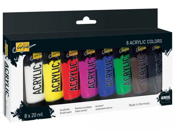 Vopsea acrilica Solo Goya, set 8 buc x 20 ml