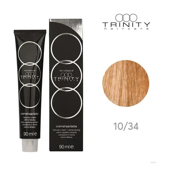 Vopsea crema pentru par COT Trinity Haircare 10/34 Blond perlat auriu aramiu, 90ml