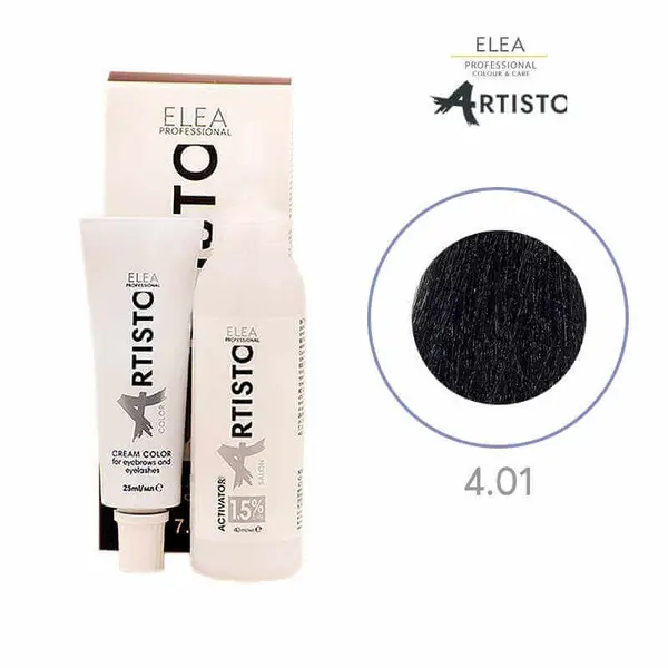 Vopsea crema pentru sprancene si gene Elea Professional Artisto Color, 4/01 Grafit