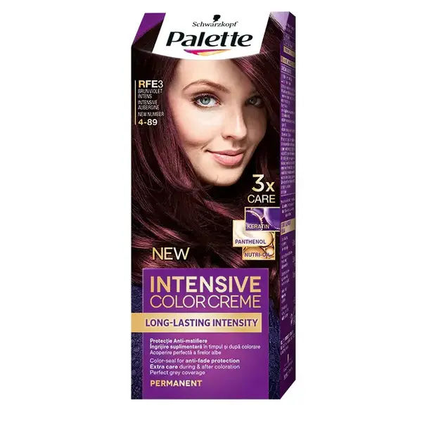 Vopsea crema permanenta Palette Intensive RFE3 (4-89) Aubergine intens, 110ml, Schwarzkopf
