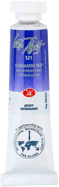 Vopsea de acuarelă Paleta Neva Leningrad, Nopțile albe - 521, Ultramarin întunecat, 10 ml