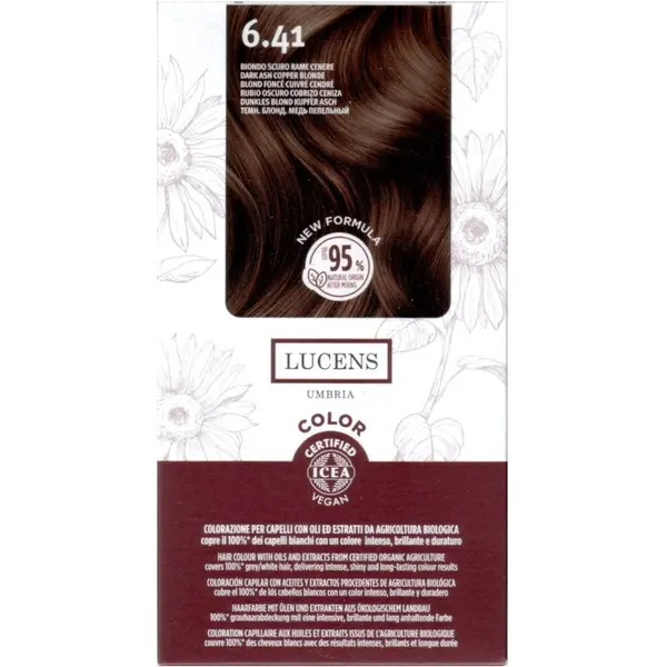 Vopsea de Par fara Amoniac Blond Inchis Aramiu Cenusiu 6.41 50ml