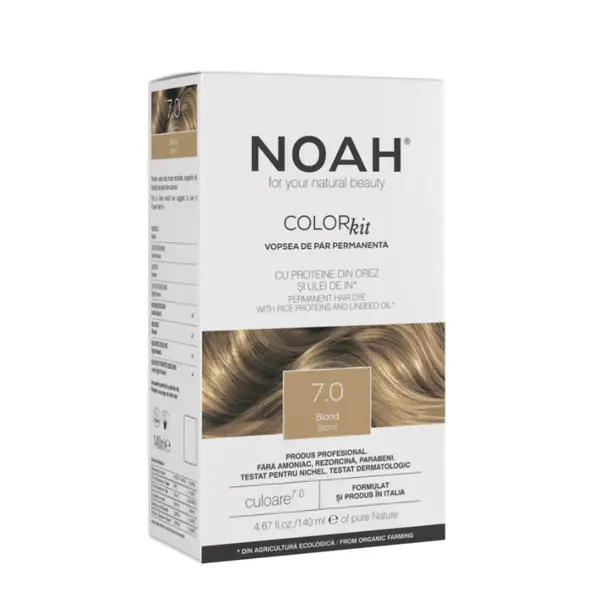 Vopsea de par naturala Blond (7.0), 140ml, Noah