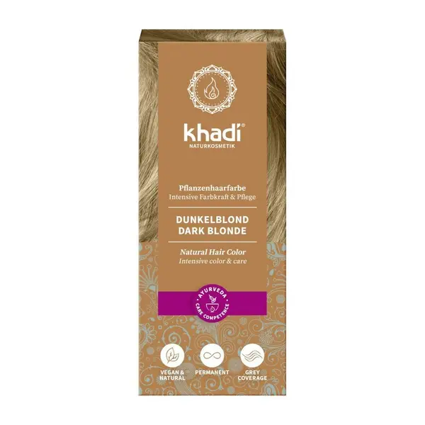 Vopsea de par naturala, BLOND INCHIS, 100gr, Khadi