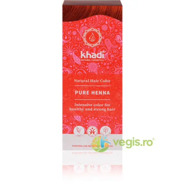 Vopsea de Par Naturala Rosu – Henna Pura 100g