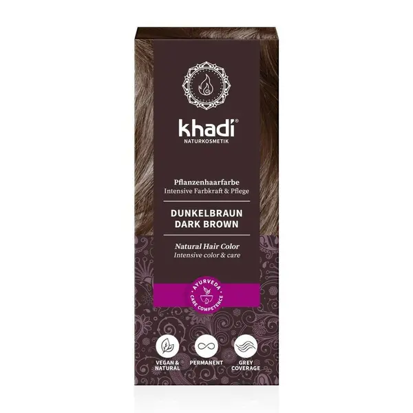Vopsea de par naturala, SATEN INCHIS, 100gr, Khadi