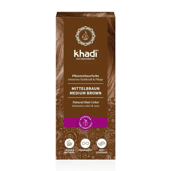 Vopsea de par naturala, SATEN MEDIU, 100gr, Khadi