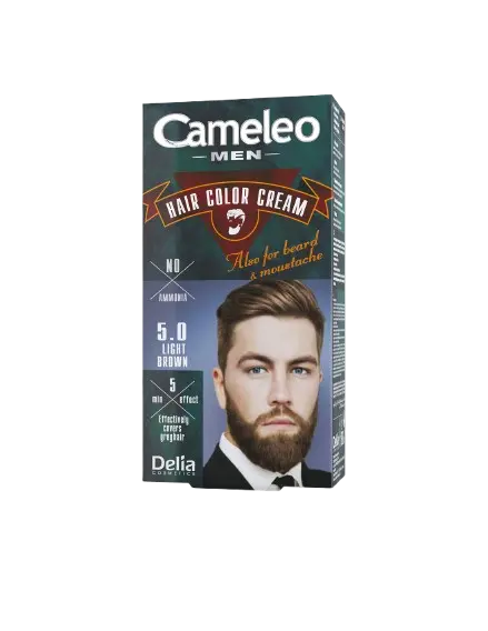 Vopsea de par pentru barbati Cameleo 5.0 Light Brown, 60ml, Delia Cosmetics