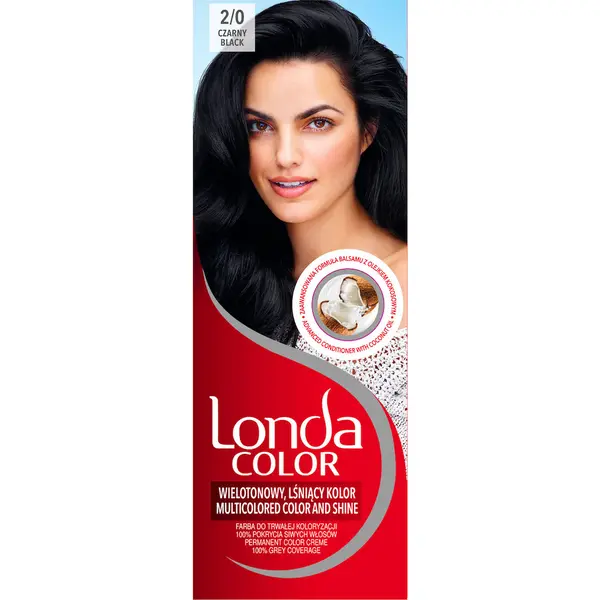 Vopsea de par permanenta 2/0 Negru, 110ml, Londa