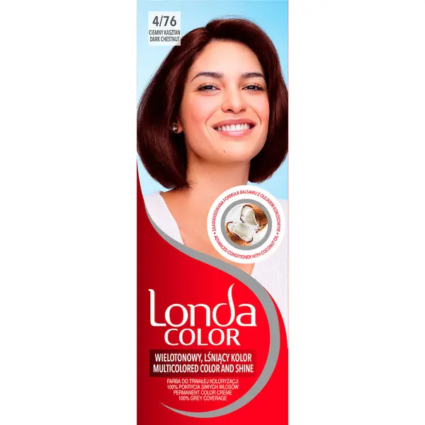 Vopsea de par permanenta 4/76 Castaniu inchis, 110ml, Londa