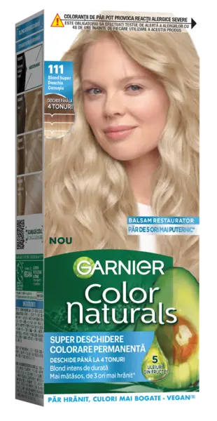 Vopsea de par permanenta Color Naturals 111 Blond Super Deschis Cenusiu, 112ml, Garnier