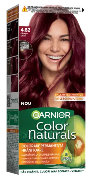 Vopsea de par permanenta Color Naturals 4.62 Cirese Dulci, 112ml, Garnier
