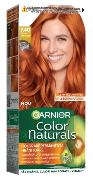 Vopsea de par permanenta Color Naturals 7.40 Cupru Pasional, 112ml, Garnier