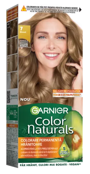 Vopsea de par permanenta Color Naturals 7 Blond, 112ml, Garnier