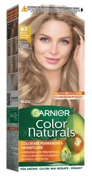 Vopsea de par permanenta Color Naturals 8.1 Blond Cenusiu Deschis, 112ml, Garnier