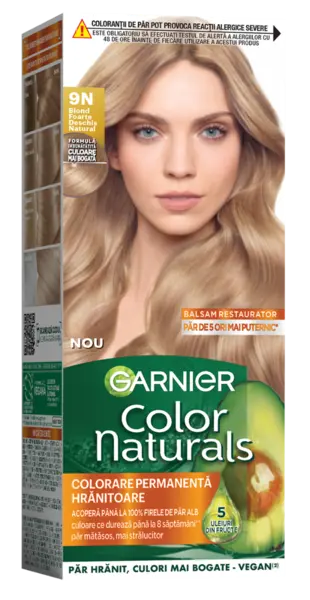 Vopsea de par permanenta Color Naturals 9N Blond Natural Deschis, 112ml, Garnier