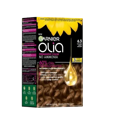 Vopsea de par permanenta fara amoniac 6.3 Golden Light Brown Olia, 174ml, Garnier