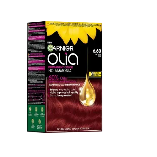 Vopsea de par permanenta fara amoniac 6.60 Intense Red Olia, 174ml, Garnier