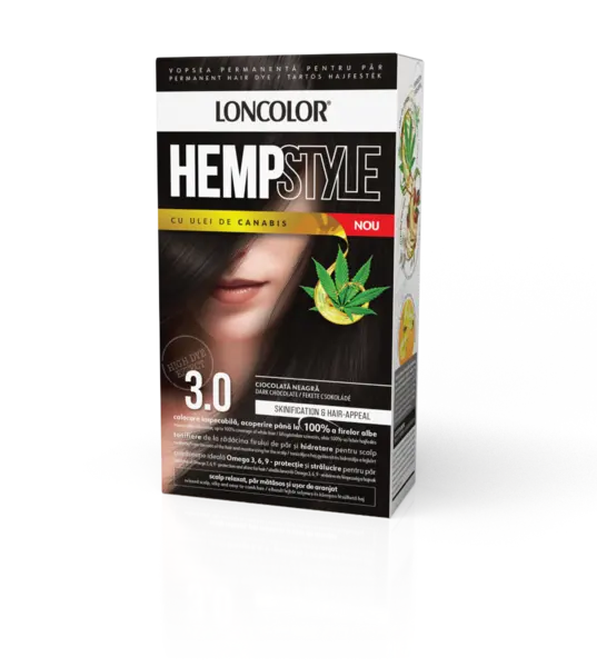 Vopsea de par permanenta HempStyle Nr. 3.0, 110ml, Loncolor