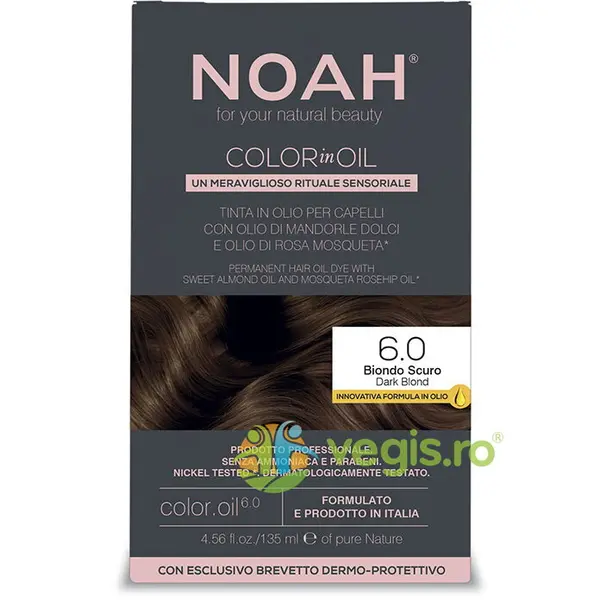 Vopsea de Par Permanenta pe Baza de Ulei 6.0 Blond Inchis (Dark Brown) fara Amoniac 135ml