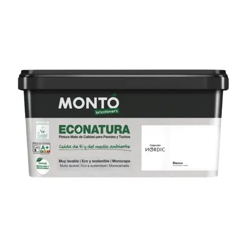 Vopsea ECOLOGICA PREMIUM pentru pereți și tavane, mortar de ciment, beton si cărămidă de interior, Monto, 4L - Verde Detox